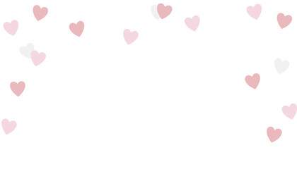 A Pink Paper Hearts Confetti Overlay