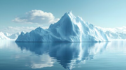 Solitary Iceberg Fragment Suspended in an Endless Icy Expanse Showcasing Delicate Textures and a Serene Minimalist Design