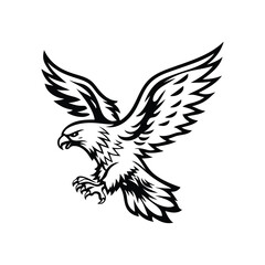 Obraz premium Powerful eagle soaring through the sky with wide wings spread in a dynamic and bold style