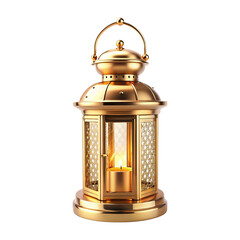 Ornate Ramadan Lantern isolated on transparent background, PNG file, antique bronze lantern	