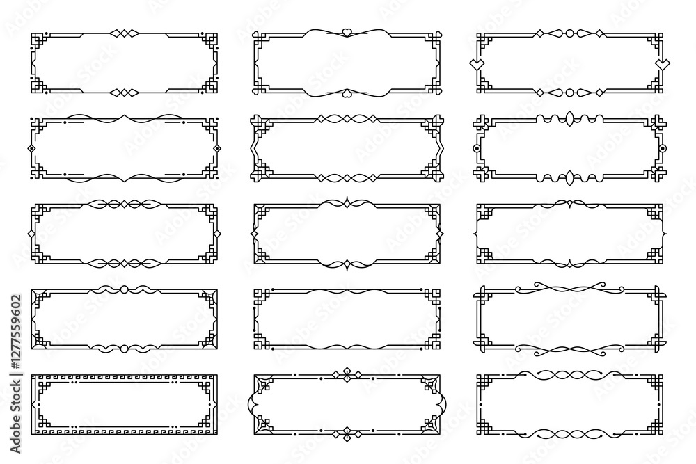 Poster a set of simple chinese style frames