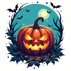 Creative Halloween T-shirt with horror elements, scary pumpkin, haunted bats, ghostly shadows, and creepy gothic style.