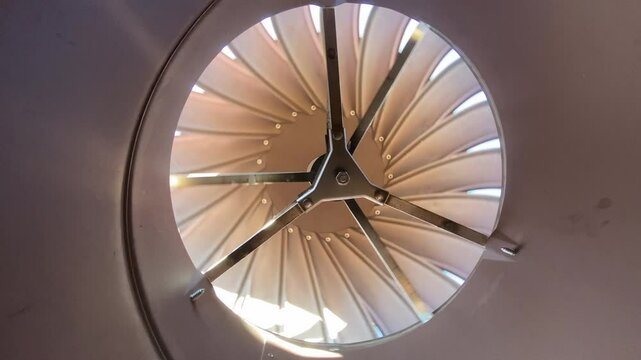 Inside a Spinning Roof Wind Turbine on a House
