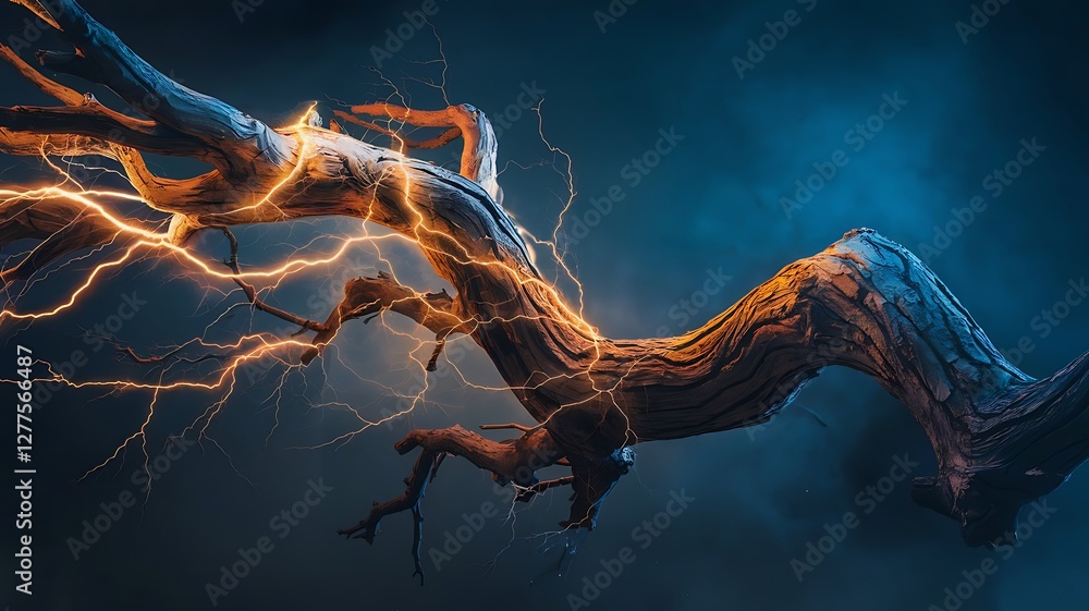 Poster awe-inspiring display of a volcanic eruption with its explosive eruption column cascading lava flows