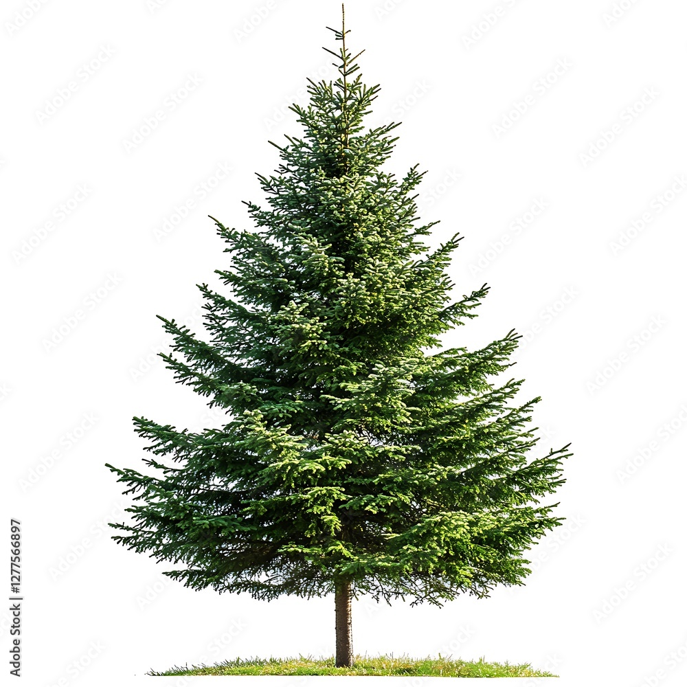 Poster pine tree isolated on white background with clipping path and full depth of field