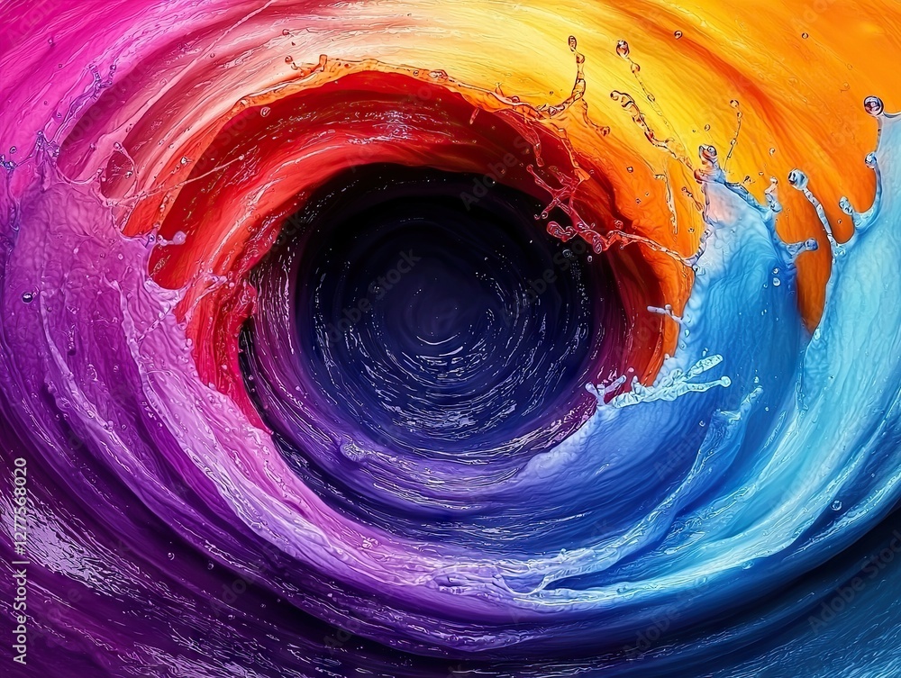 Poster captivating colorful swirl action artistic creation abstract design vibrant environment close-up per