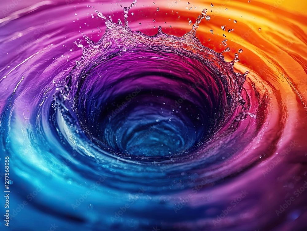 Poster vortex splash in colorful water abstract art high-resolution creative environment close-up view arti