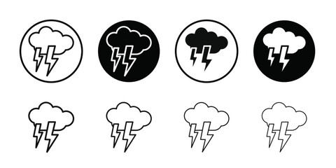 Lightning icon line art vector