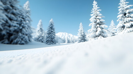 Fototapeta premium Nature's winter wonderland a serene landscape of snow-covered trees outdoors