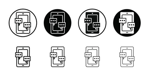Message phone icon line art vector