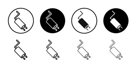 Muffler icon line art vector