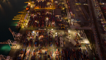 Shipyard Cargo Container Sea Port Freight forwarding service logistics and transportation. International Shipping Depot Custom Port for import export trade Transport Business manufacturing