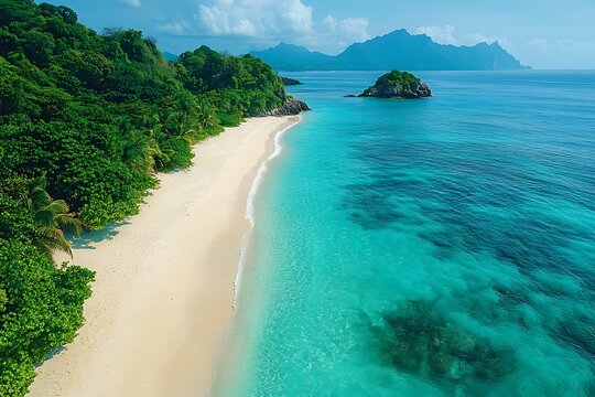 Aerial view of Patawan island in Balabac, Philippines