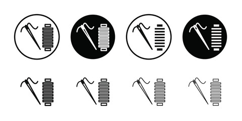 Needle, threads icon line art vector