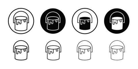 paint bucket icon line art vector