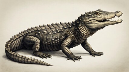 Obraz premium Classic vintage style illustration of a alligator