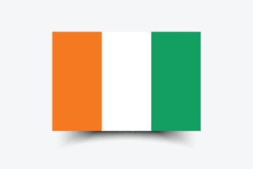 Fototapeta premium Flag of Cote d 'Ivoire. Cote d 'Ivoire flag official colors and proportion digital vector illustration