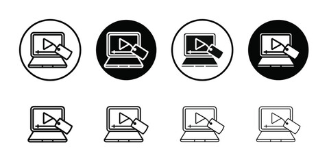 Video Tag icon line art vector