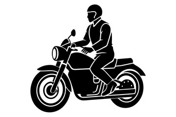 Fototapeta premium silhouette of a man riding a motorcycle