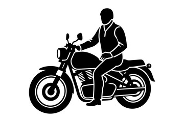 Fototapeta premium silhouette of a man riding a motorcycle