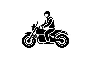 silhouette of a man riding a motorcycle