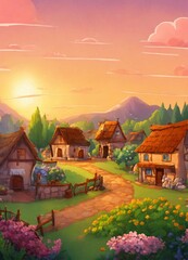 summer landscape with house