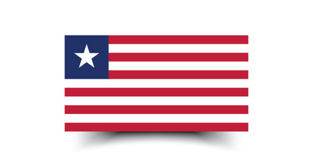Flag of Liberia. Liberia flag official colors and proportion digital vector illustration