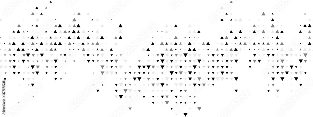 Poster halftone abstract background with triangle mosaic. features a chaotic arrangement of particles, geom