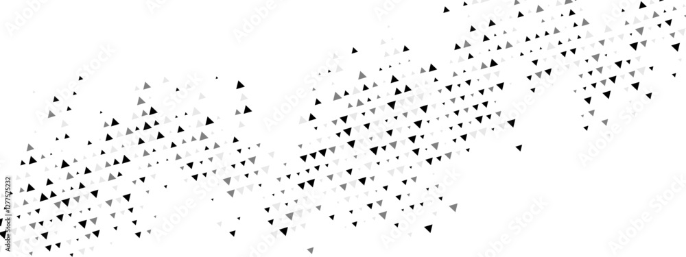 Poster halftone abstract background with triangle mosaic. features a chaotic arrangement of particles, geom