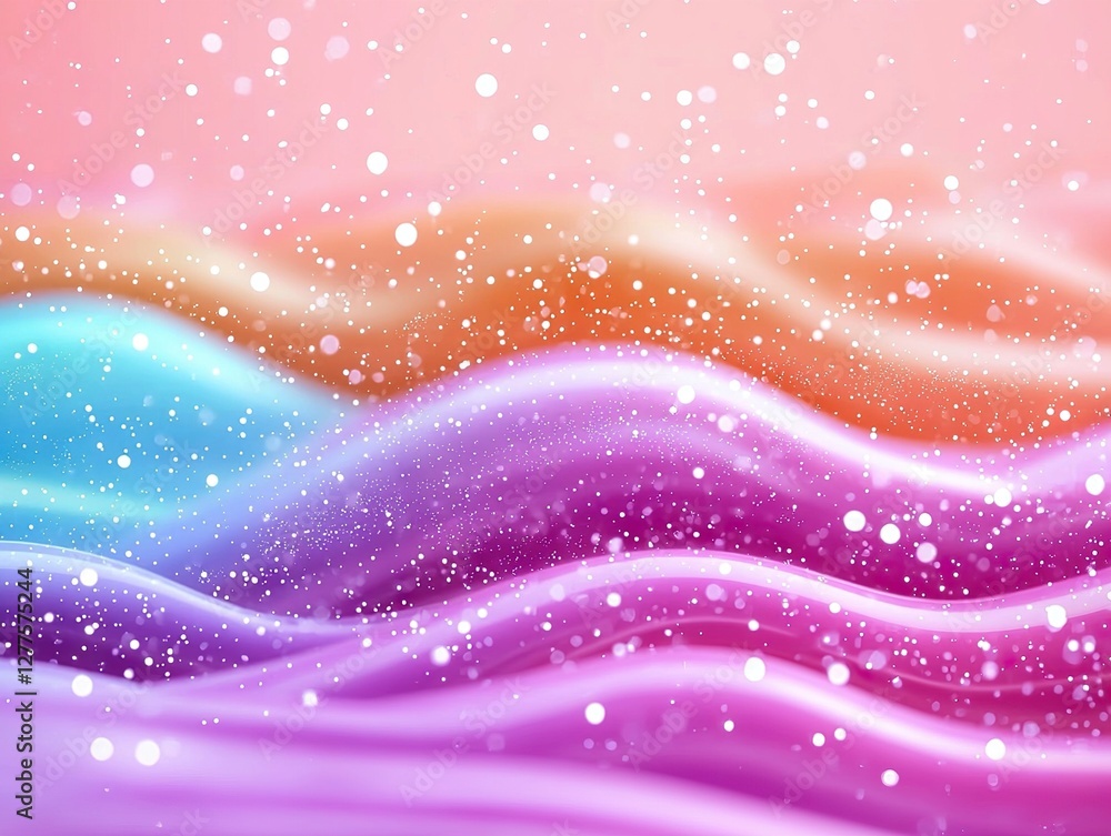Poster dynamic waves of colorful gradient patterns abstract art digital design vibrant environment aestheti