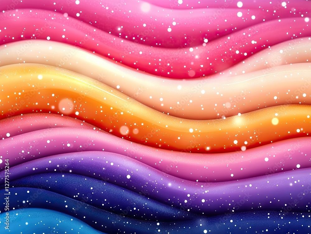 Poster vibrant wave patterns in colorful abstract art digital artwork soft background creative design aesth