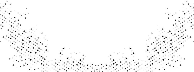 Obraz premium Halftone abstract background with triangle mosaic. Features a chaotic arrangement of particles, geometric linear dot pattern. Vector illustration for banners, posters, websites, social media.