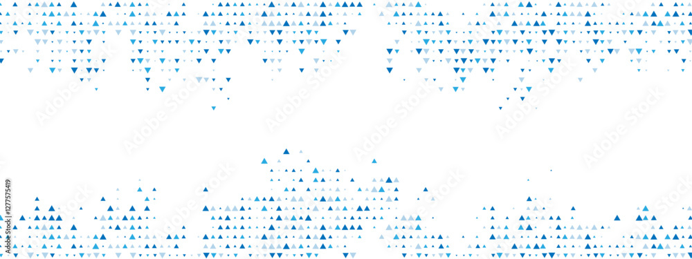 Poster blue abstract background with triangle mosaic. features a chaotic arrangement of particles, geometri