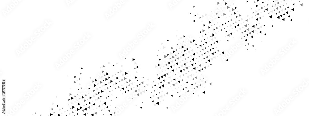Poster halftone abstract background with triangle mosaic. features a chaotic arrangement of particles, geom