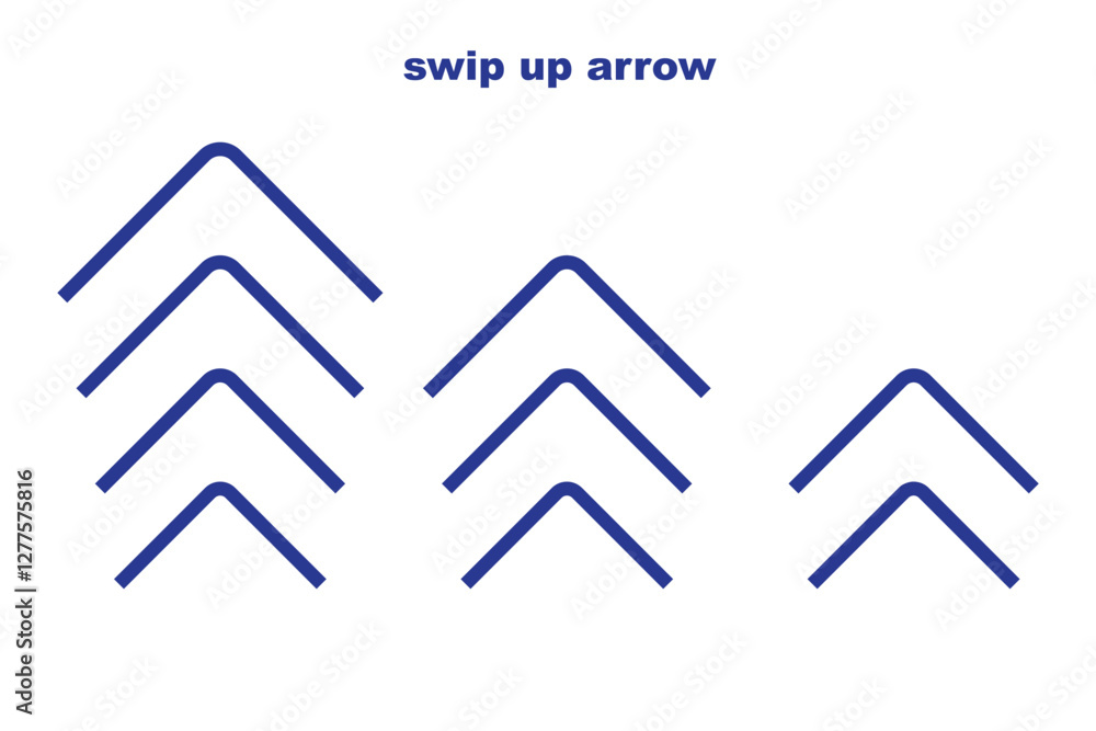 Poster swipe icon set. swipe up arrow icons. arrow buttons for social media. scroll pictogram. web icons. v