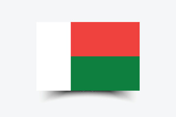 Obraz premium Flag of Madagascar. Madagascar flag official colors and proportion digital vector illustration