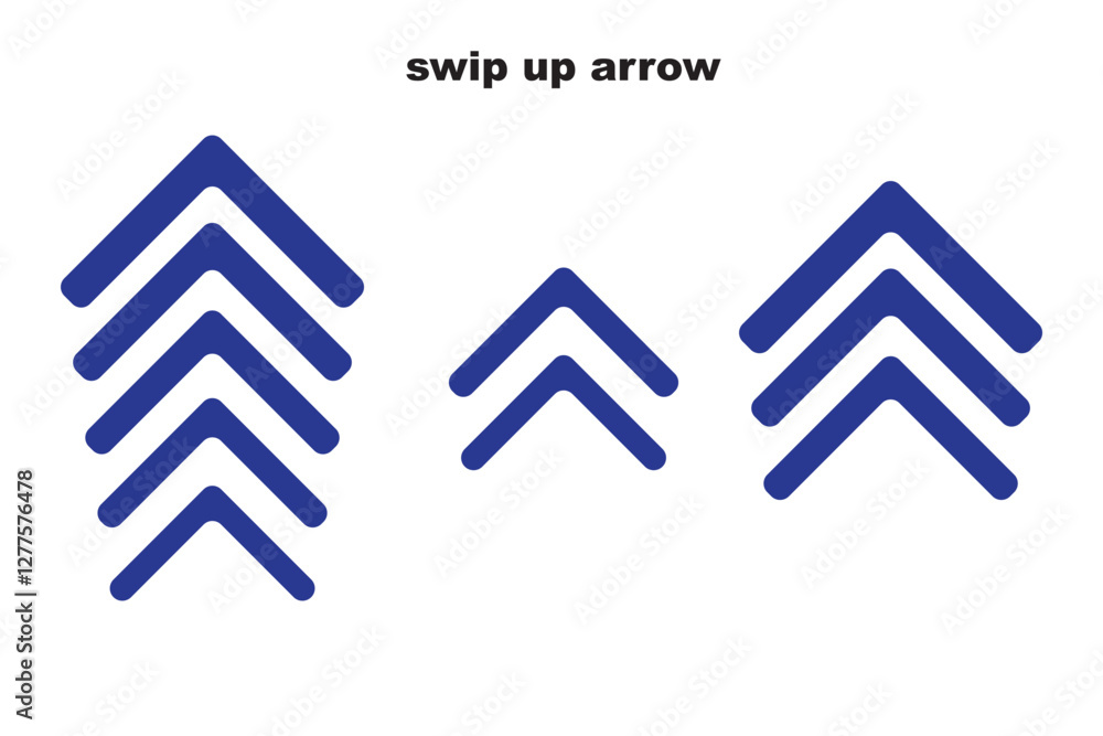 Poster swipe icon set. swipe up arrow icons. arrow buttons for social media. scroll pictogram. web icons. v