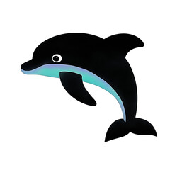 Fototapeta premium Minimalist Dolphin Silhouette on White Background