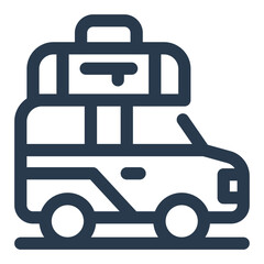Eid Homecoming with Luggage and Vehicle Icon