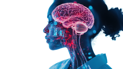 A digital representation showcasing the intricate connections within the human brain, highlighting neural pathways and cognitive processes.