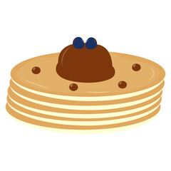 Sweet Pancake Illustration with Cartoon Design. Isolated Vector 