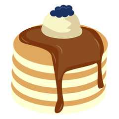 Sweet Pancake Illustration with Cartoon Design. Isolated Vector 