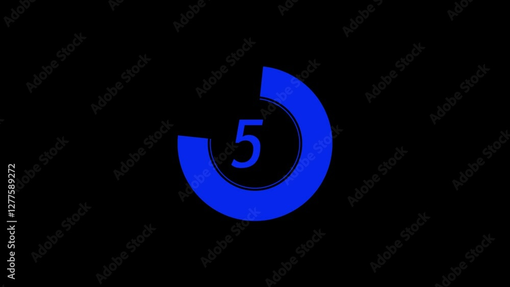 Poster 5 second timer countdown animation from 5 to 0 seconds.perfect for event