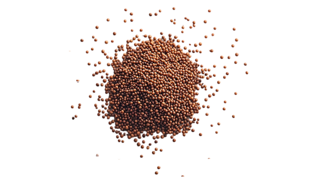 Brown granular cluster on black background