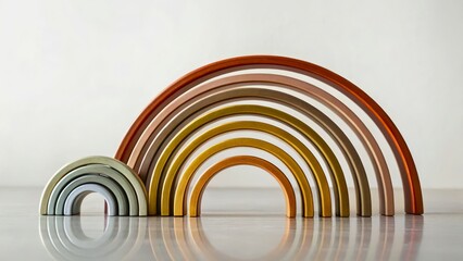 Obraz premium Elegant Rainbow Stacking Toys for Creative Play and Color Learning for Children