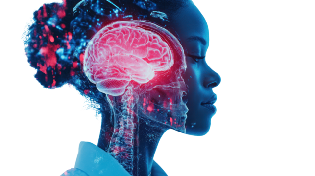 A striking image showcasing the intersection of human consciousness and technology, visualized through an artistic representation of a brain.