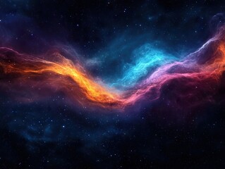 Fototapeta premium Cosmic event vibrant nebula formation deep space digital art cosmic environment wide-angle view astronomy concept