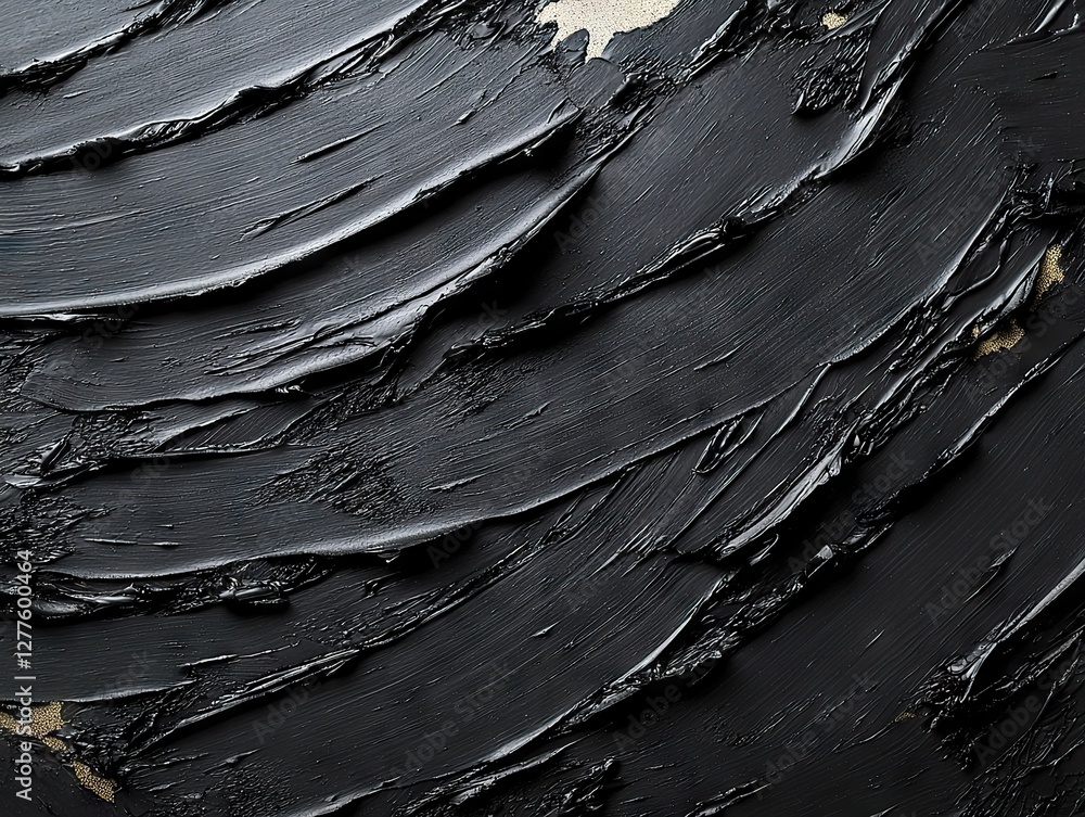 Poster textured black paint application abstract art visual composition studio environment close-up view ar