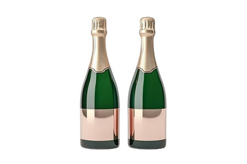 Two champagne bottles, studio shot, elegant presentation, for a celebratory occasion