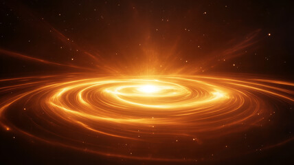 Obraz premium surreal cosmic phenomenon with swirling golden light and stars, creating mesmerizing visual effect that evokes wonder and awe